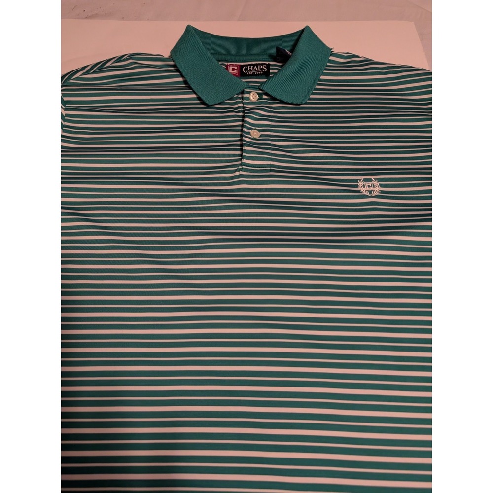 Chap's Green Stripe Golf Casual Shirt Size XL